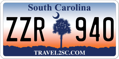 SC license plate ZZR940