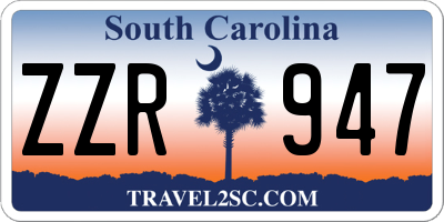 SC license plate ZZR947