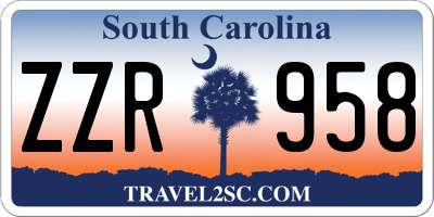 SC license plate ZZR958