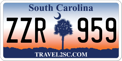 SC license plate ZZR959