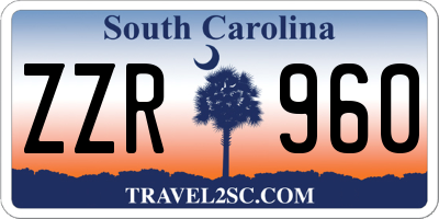 SC license plate ZZR960