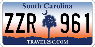 SC license plate ZZR961