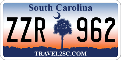 SC license plate ZZR962