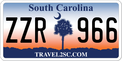 SC license plate ZZR966