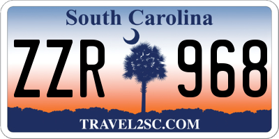 SC license plate ZZR968