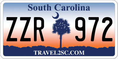 SC license plate ZZR972