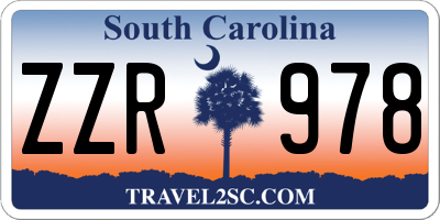 SC license plate ZZR978
