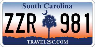 SC license plate ZZR981