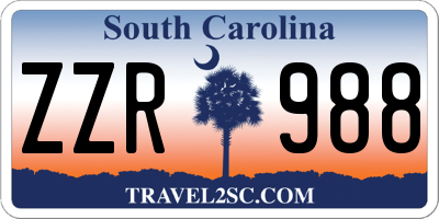 SC license plate ZZR988