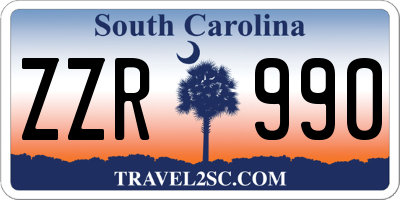 SC license plate ZZR990