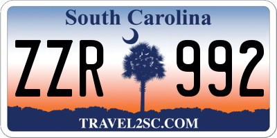 SC license plate ZZR992