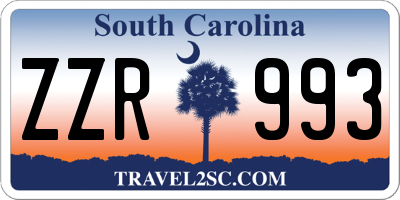 SC license plate ZZR993