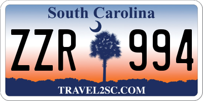 SC license plate ZZR994