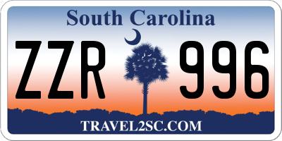 SC license plate ZZR996
