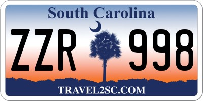SC license plate ZZR998