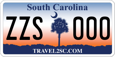 SC license plate ZZS000
