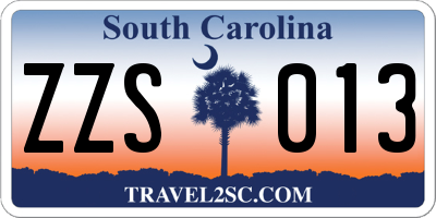 SC license plate ZZS013