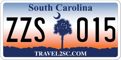 SC license plate ZZS015