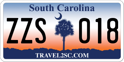 SC license plate ZZS018