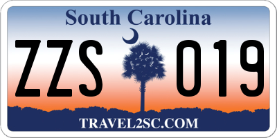SC license plate ZZS019