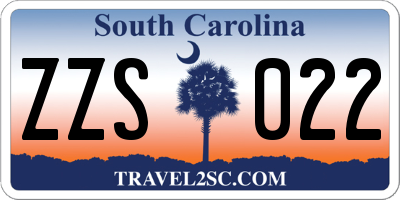 SC license plate ZZS022