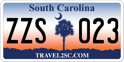 SC license plate ZZS023