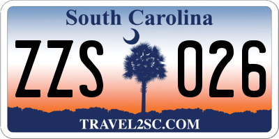 SC license plate ZZS026