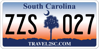 SC license plate ZZS027