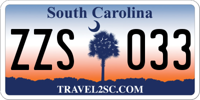 SC license plate ZZS033