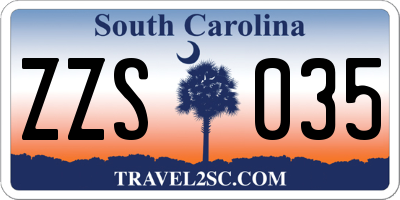 SC license plate ZZS035