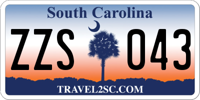 SC license plate ZZS043