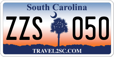 SC license plate ZZS050