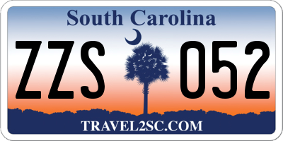 SC license plate ZZS052