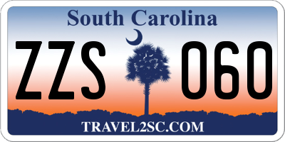 SC license plate ZZS060