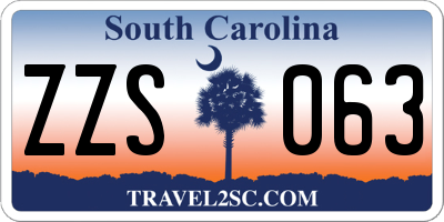 SC license plate ZZS063