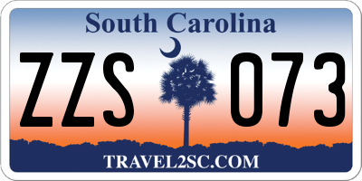 SC license plate ZZS073