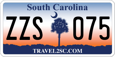 SC license plate ZZS075