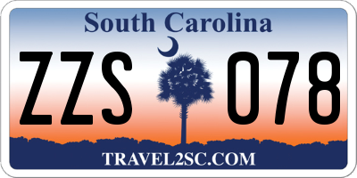 SC license plate ZZS078