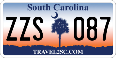 SC license plate ZZS087