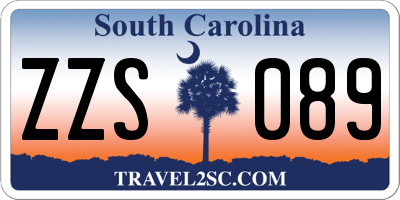 SC license plate ZZS089