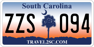 SC license plate ZZS094