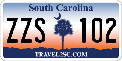 SC license plate ZZS102