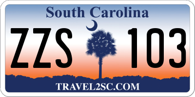 SC license plate ZZS103