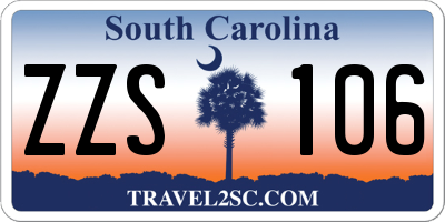 SC license plate ZZS106