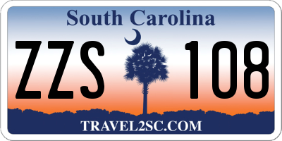 SC license plate ZZS108