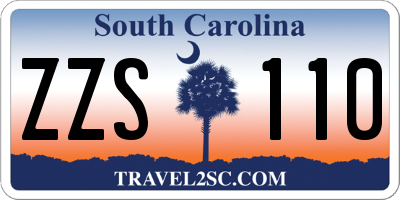 SC license plate ZZS110