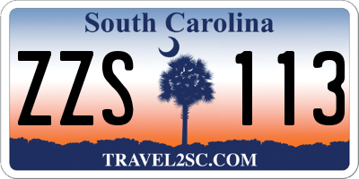 SC license plate ZZS113