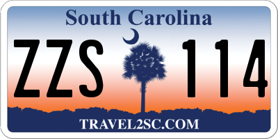 SC license plate ZZS114