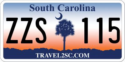 SC license plate ZZS115