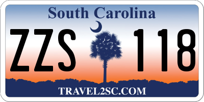 SC license plate ZZS118